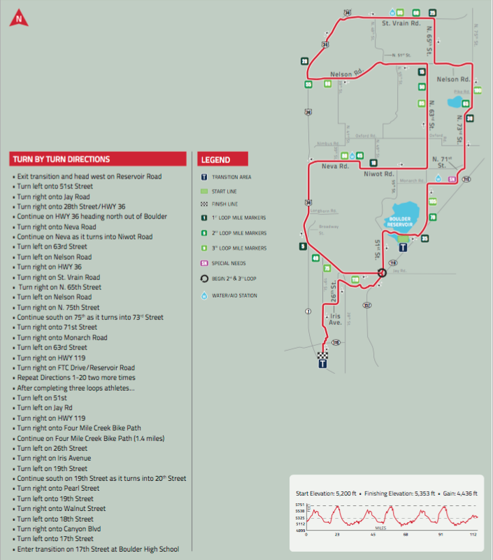 The race course for the biking portion of the triathlon. That goes 75 miles in one big loop.